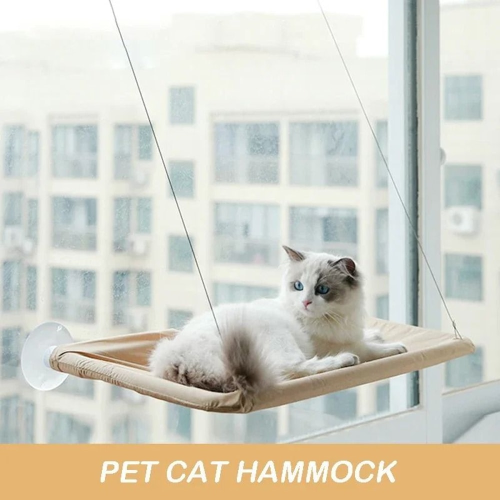 Hanging Cat Hammock Window Seat Bed With Climbing Frame For Sunny Indoor Lounging 9