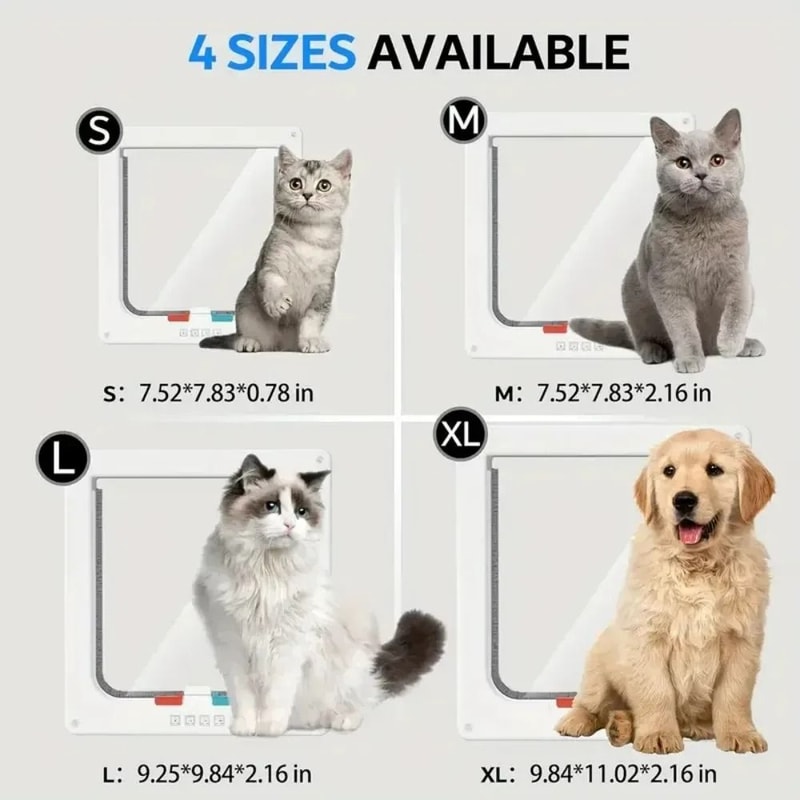 Weatherproof Cat Dog Door Flap With 4 Way Locking Security For Small Pets 4