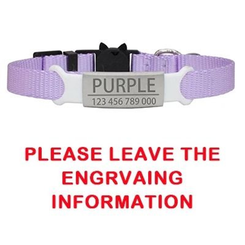Personalized Breakaway Cat Collar Adjustable Nylon ID Necklace For Kittens Puppies Small Dogs 1