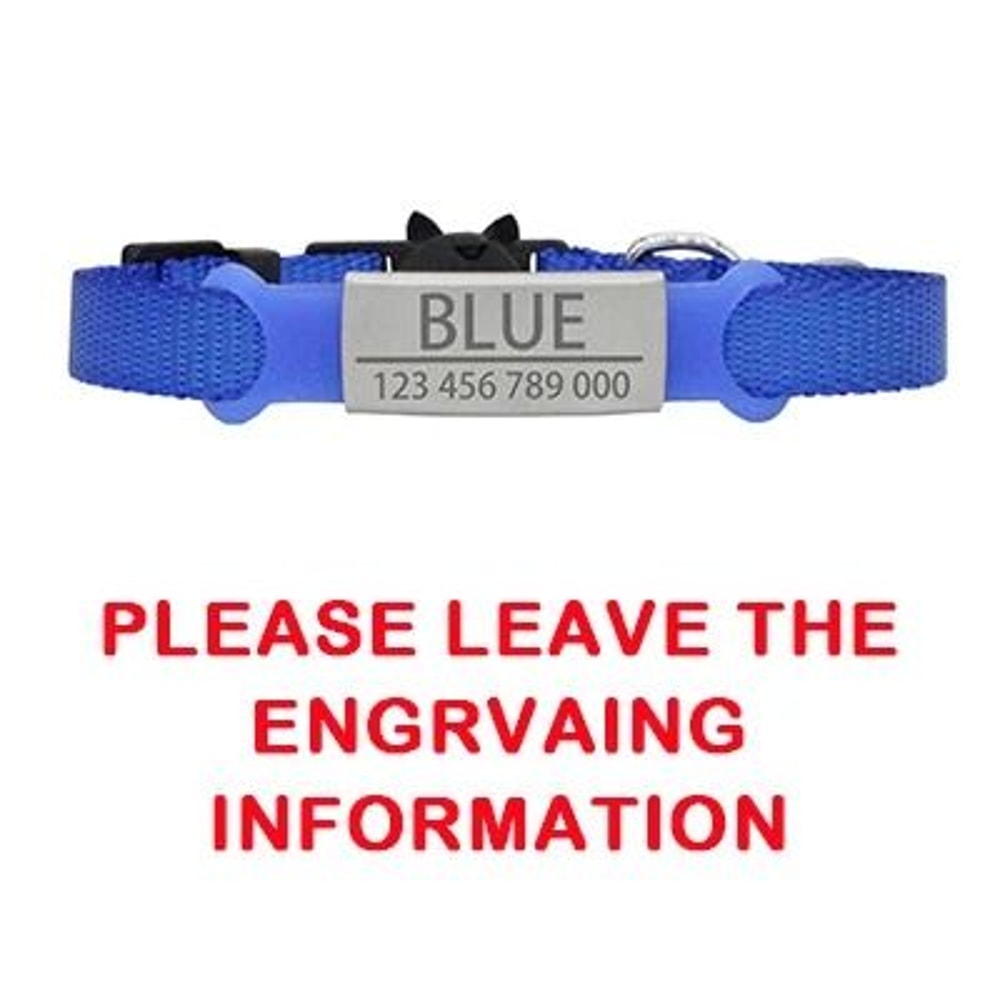Personalized Breakaway Cat Collar Adjustable Nylon ID Necklace For Kittens Puppies Small Dogs 3