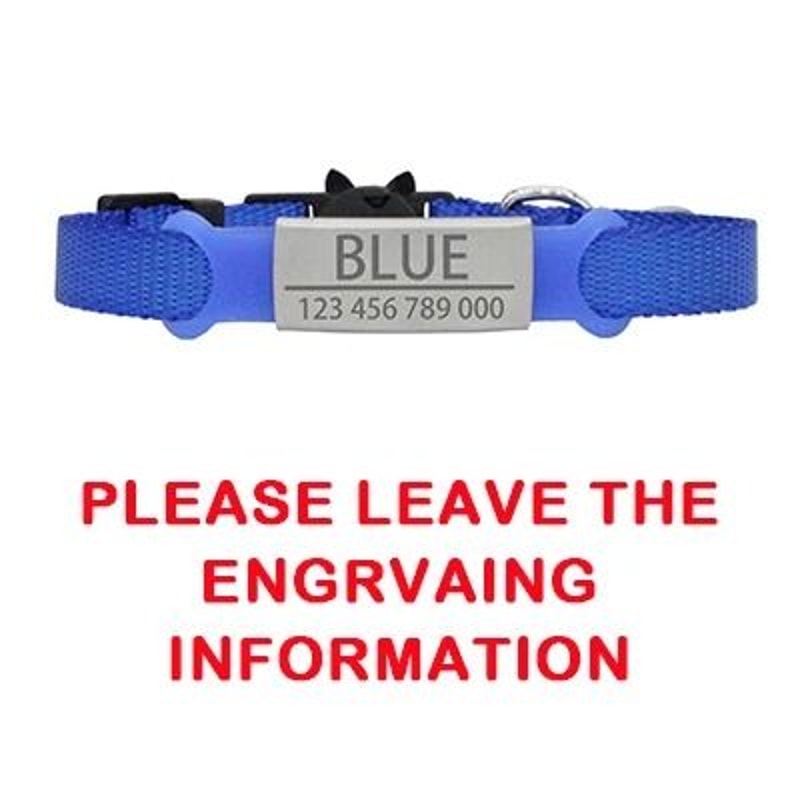 Personalized Breakaway Cat Collar Adjustable Nylon ID Necklace For Kittens Puppies Small Dogs 3