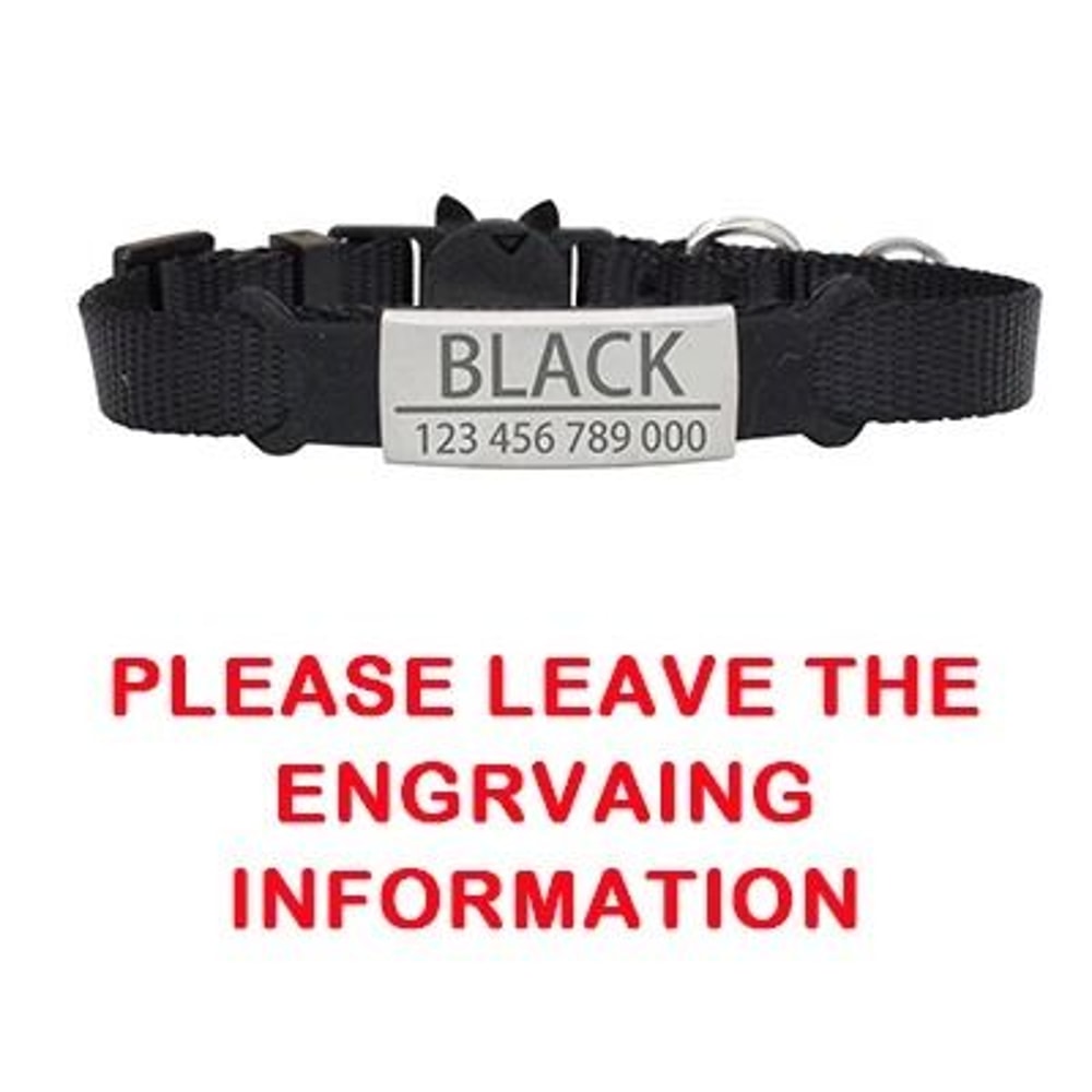 Personalized Breakaway Cat Collar Adjustable Nylon ID Necklace For Kittens Puppies Small Dogs 6
