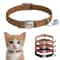Personalized Leather Breakaway Cat Collar With Engraved Name Bell For Anti Lost Safety 9