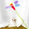 Interactive Feather Cat Teaser Stick With Butterfly Insect And Wool Ball Toys 0