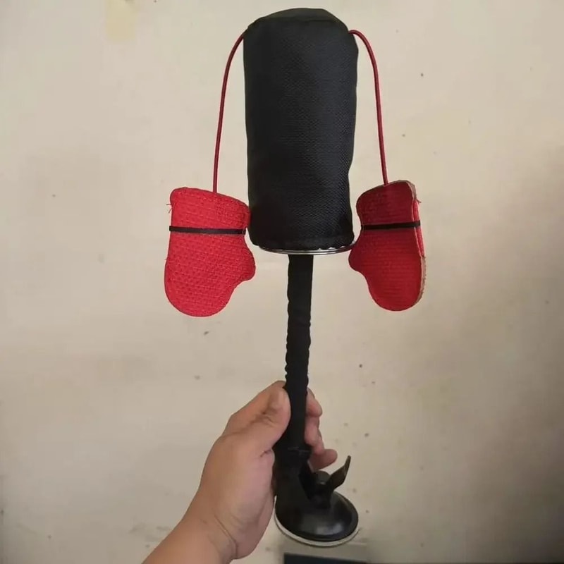 Cartoon Cat Punching Bag Toy With Suction Cup For Indoor Kitten Exercise 1
