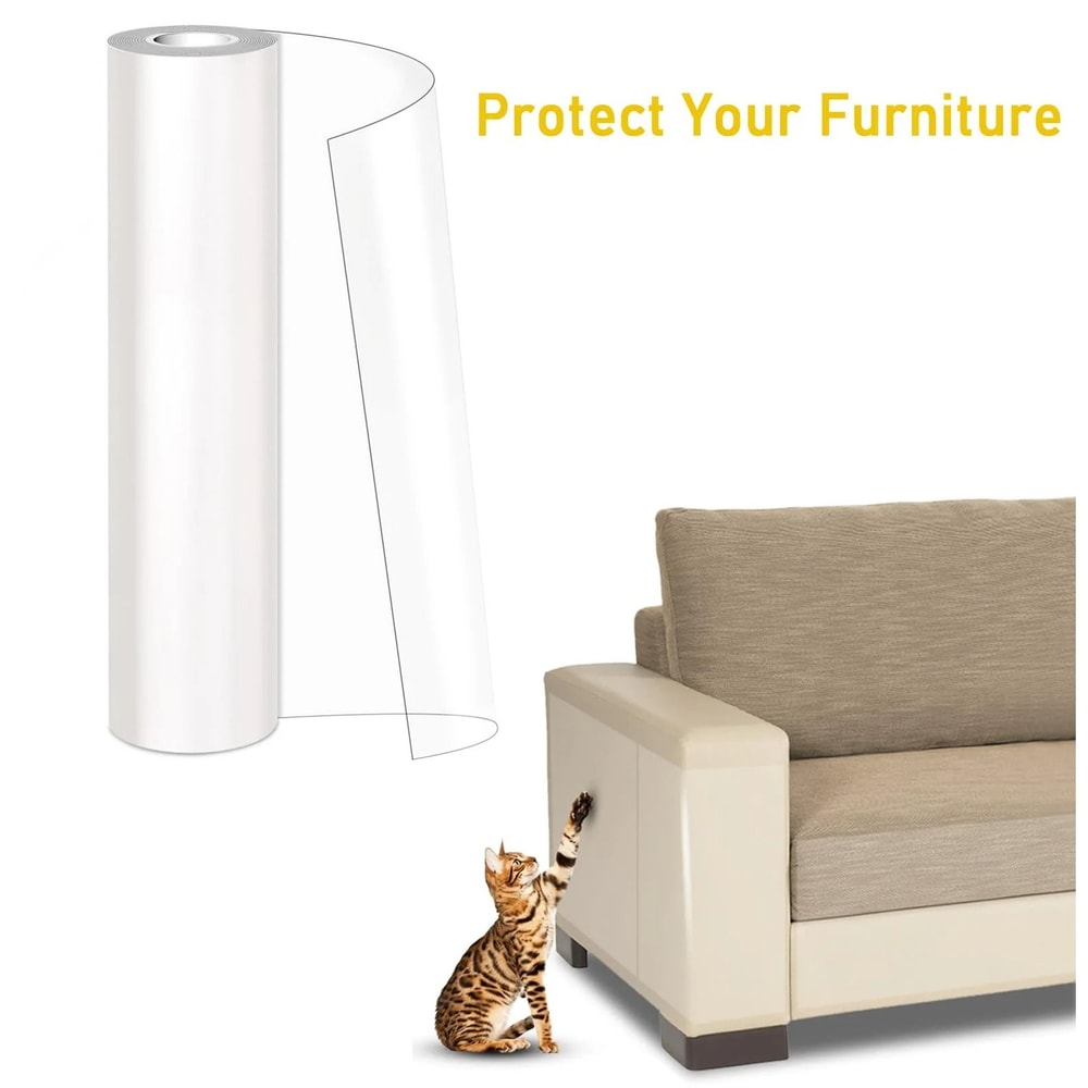 Transparent Cat Scratch Furniture Protector Tape Self Adhesive Couch Sofa Guard Roll 10
