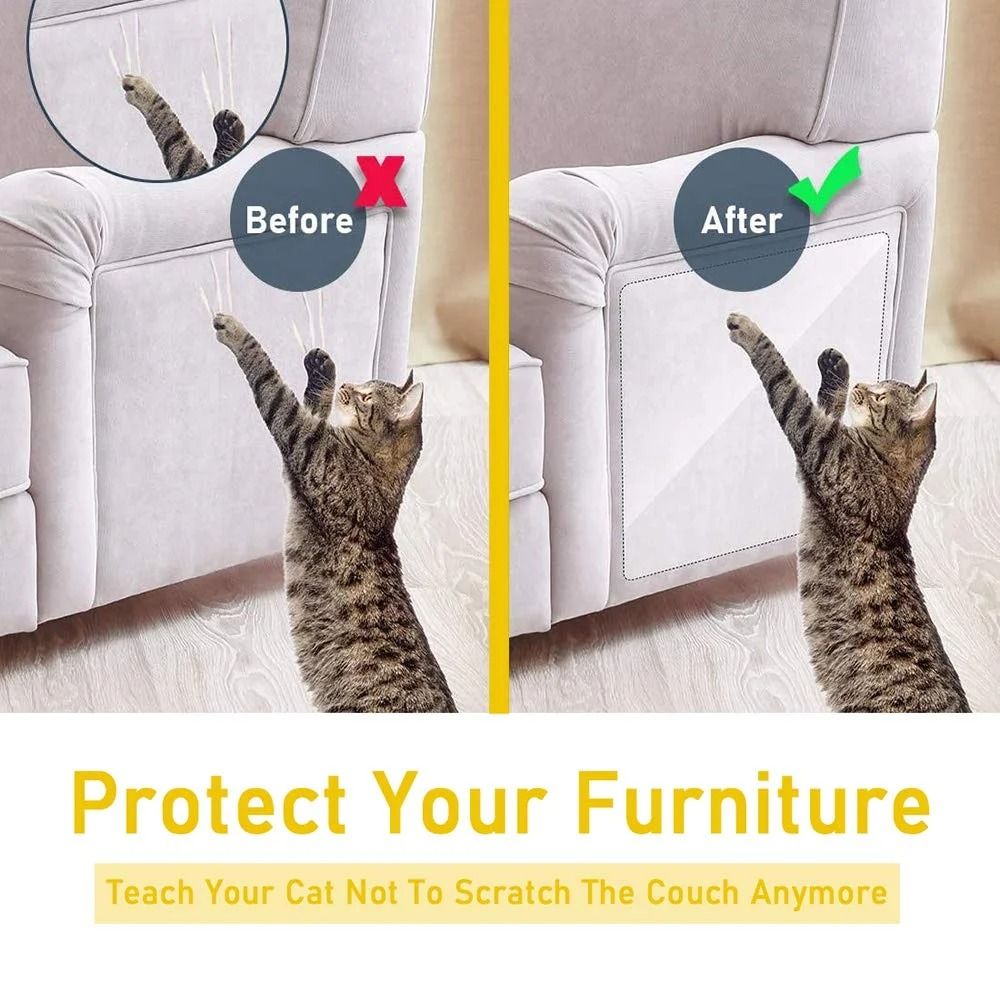 Transparent Cat Scratch Furniture Protector Tape Self Adhesive Couch Sofa Guard Roll 8
