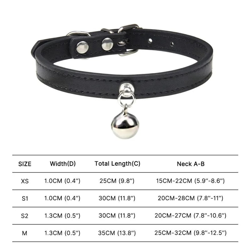 Colorful Adjustable Cat Collar With Bell Leather Style Necklace For Kittens Small Pets 1