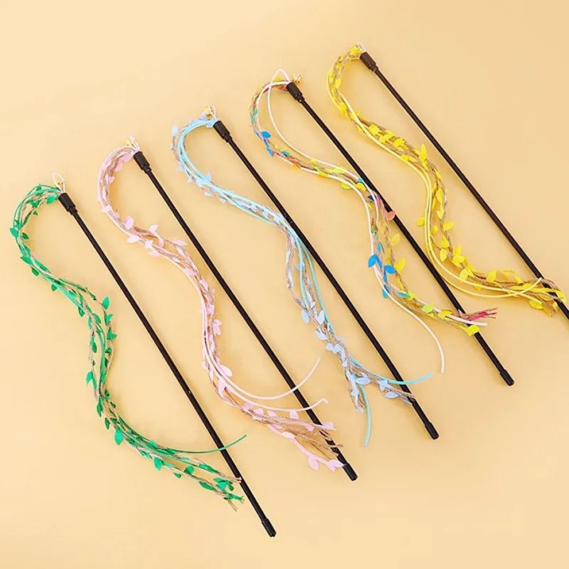 Long Handle Cat Tassel Teaser Stick With Bell Rope Toy For Indoor Play 8