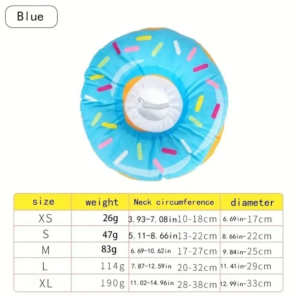 Cute Donut Pet Recovery Collar Adjustable Anti Lick Soft Surgery Cone For Cats Dogs 7