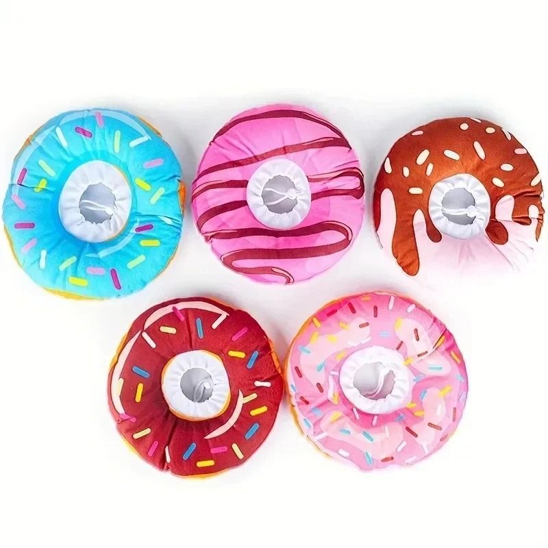Cute Donut Pet Recovery Collar Adjustable Anti Lick Soft Surgery Cone For Cats Dogs 8
