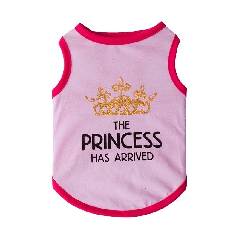 Summer Cotton Sphynx Cat T Shirt Vest Princess Print For Small Cats Puppies 4