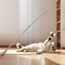 Telescopic Carbon Fiber Cat Wand Feather Toy 110cm Scratch Resistant Fishing Rod 4