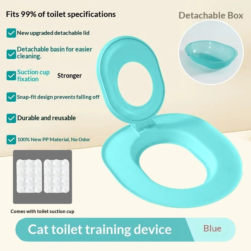 Reusable Cat Toilet Training Kit With Litter Mat For Cleaner Odor Free Pet Bathroom Routine 3