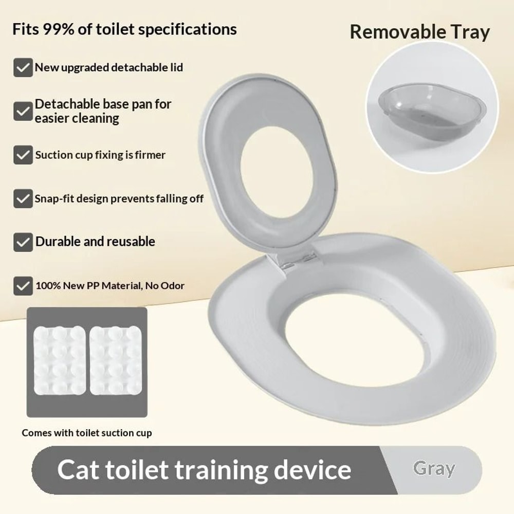 Reusable Cat Toilet Training Kit With Litter Mat For Cleaner Odor Free Pet Bathroom Routine 5