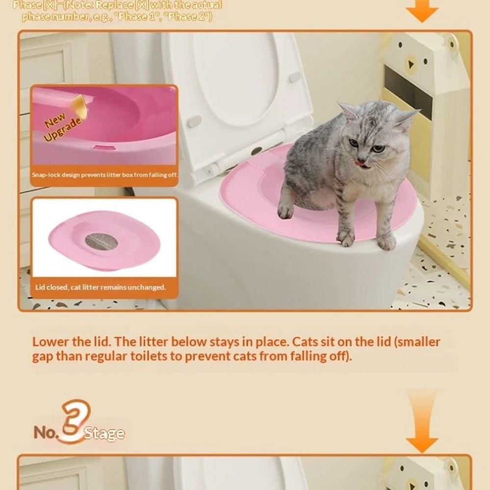Reusable Cat Toilet Training Kit With Litter Mat For Cleaner Odor Free Pet Bathroom Routine 7