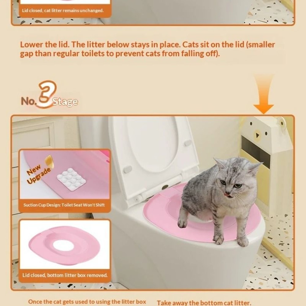 Reusable Cat Toilet Training Kit With Litter Mat For Cleaner Odor Free Pet Bathroom Routine 8