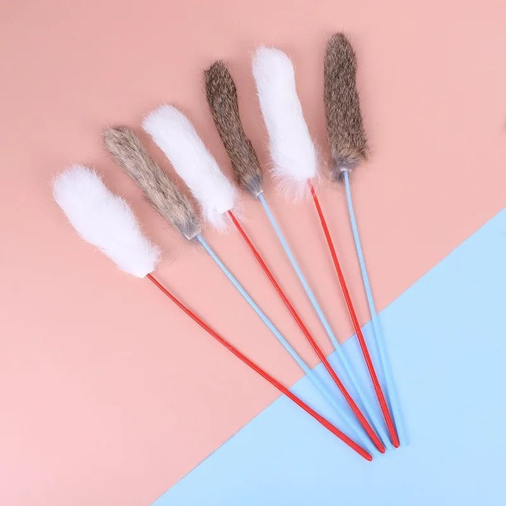 Five Piece Cat Feather Wand Toy Set With Bell For Interactive Kitten Exercise Play 2