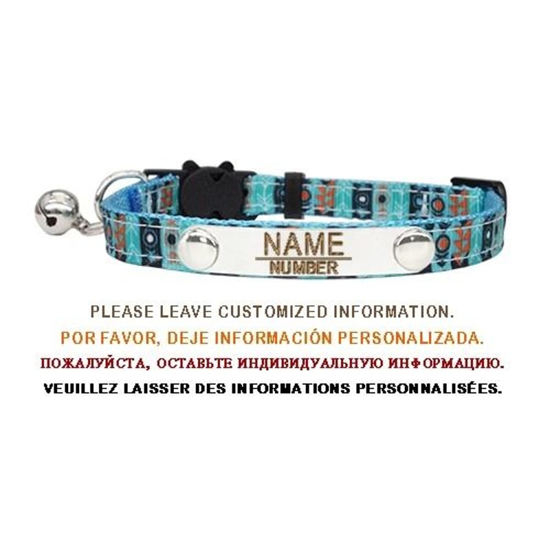 Personalized Breakaway Cat Collar With Bell Custom Nameplate For Kitten And Small Dog Safety Wear 5
