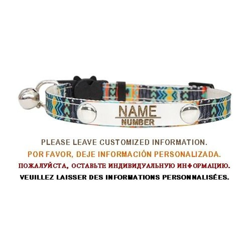 Personalized Breakaway Cat Collar With Bell Custom Nameplate For Kitten And Small Dog Safety Wear 6