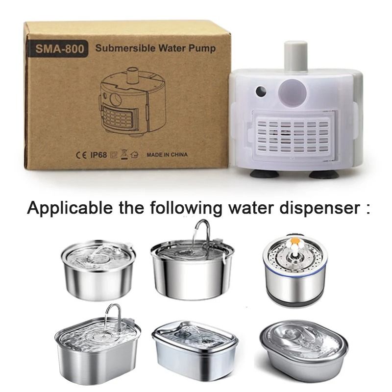 SMA 800 USB Pet Fountain Pump Replacement For Quiet Cat Water Dispenser Flow 3