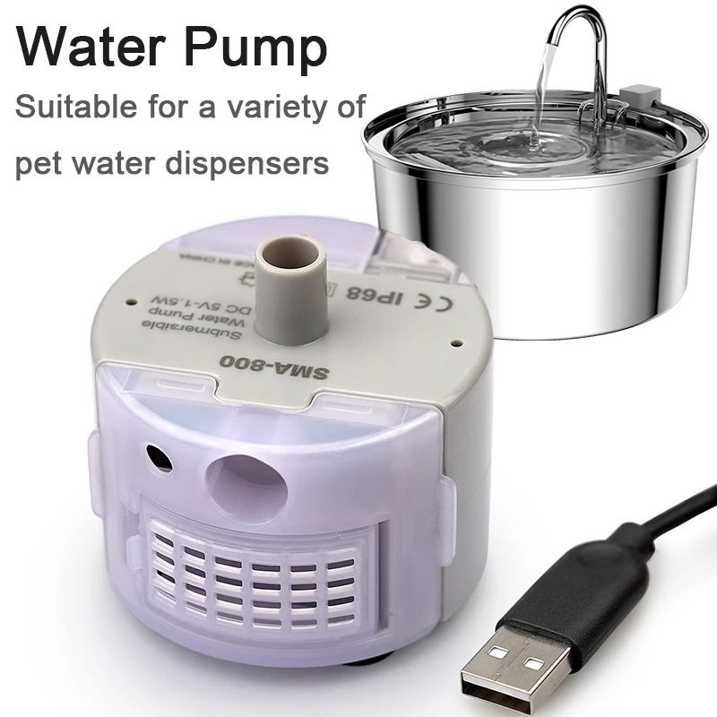 SMA 800 USB Pet Fountain Pump Replacement For Quiet Cat Water Dispenser Flow 7