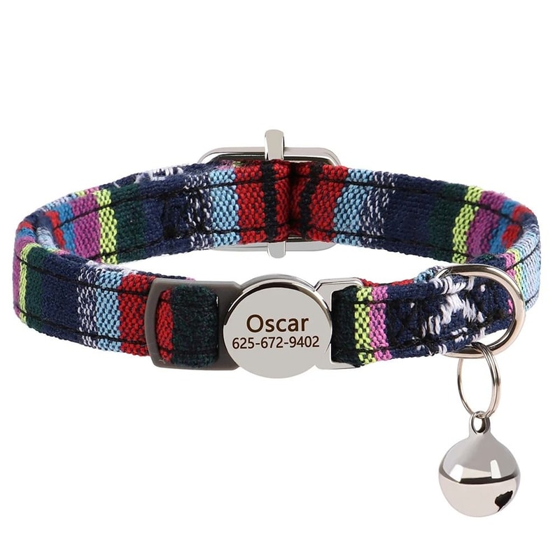 Personalized Engraved Cat Collar Adjustable Anti Lost Name Necklace For Kittens Puppies And Small D 15