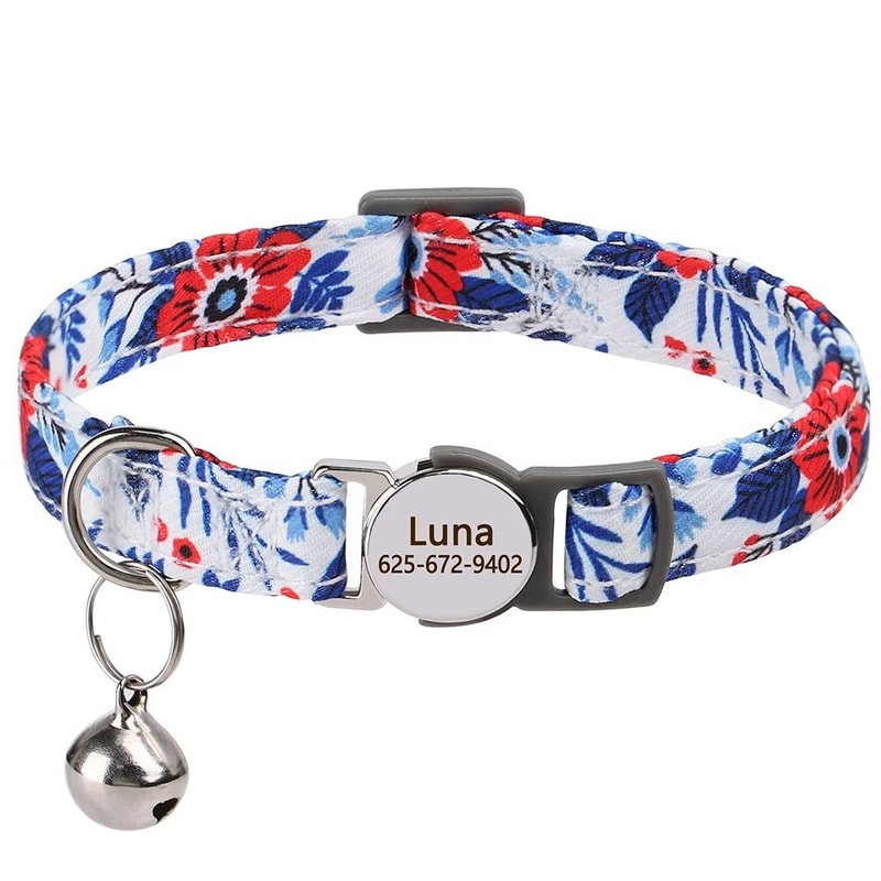 Personalized Engraved Cat Collar Adjustable Anti Lost Name Necklace For Kittens Puppies And Small D 21