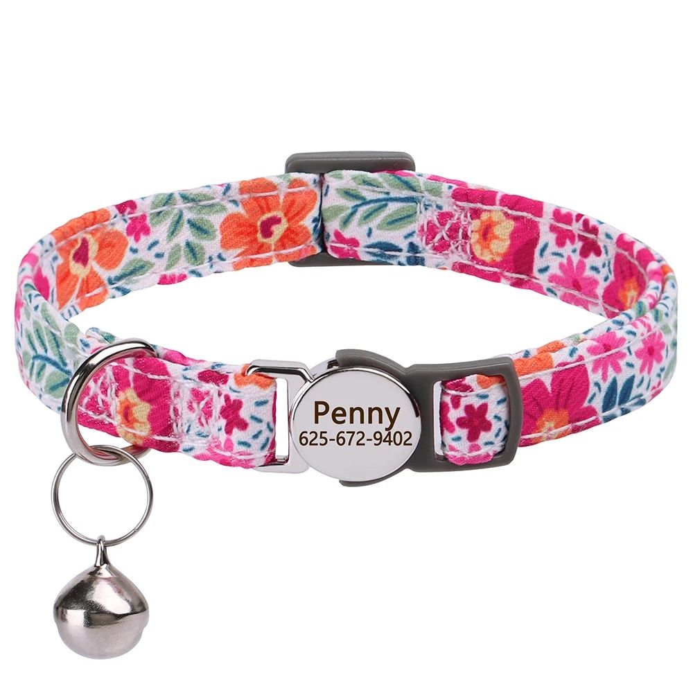 Personalized Engraved Cat Collar Adjustable Anti Lost Name Necklace For Kittens Puppies And Small D 22