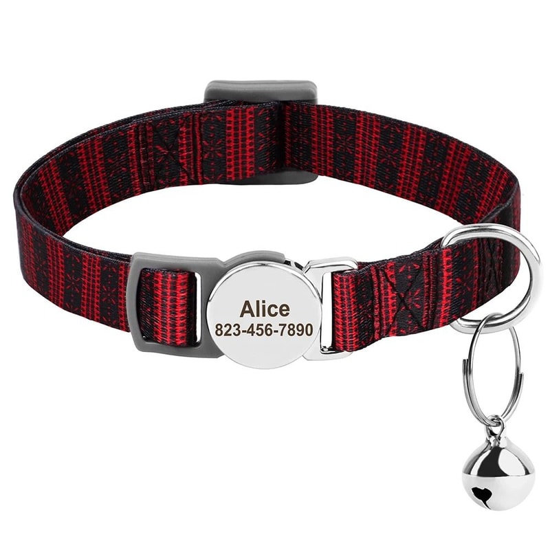 Personalized Engraved Cat Collar Adjustable Anti Lost Name Necklace For Kittens Puppies And Small D 26