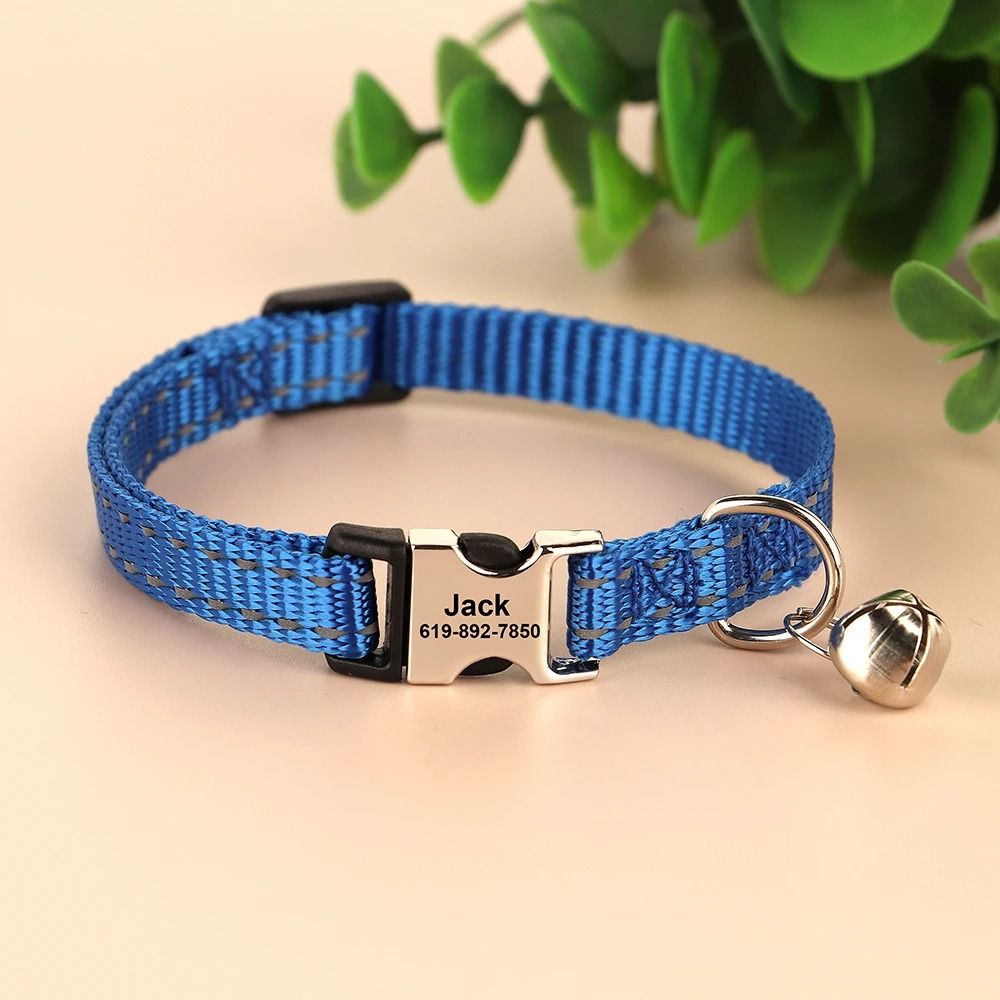 Personalized Engraved Cat Collar Adjustable Anti Lost Name Necklace For Kittens Puppies And Small D 27