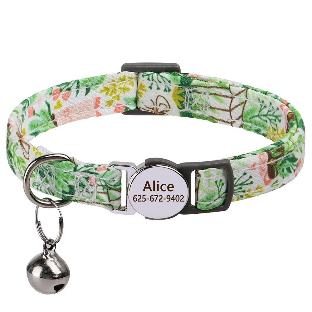 Personalized Engraved Cat Collar Adjustable Anti Lost Name Necklace For Kittens Puppies And Small D 23