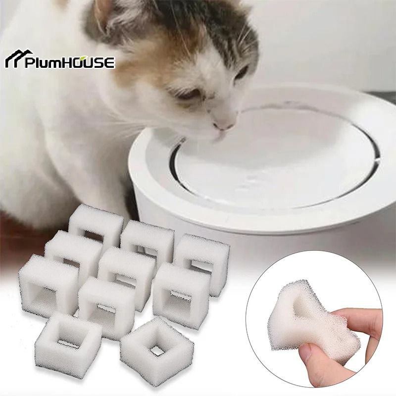 Foam Filter Set For Cat Water Fountain Pumps Square Dispenser Replacement Accessories Fresh Drinkin 0