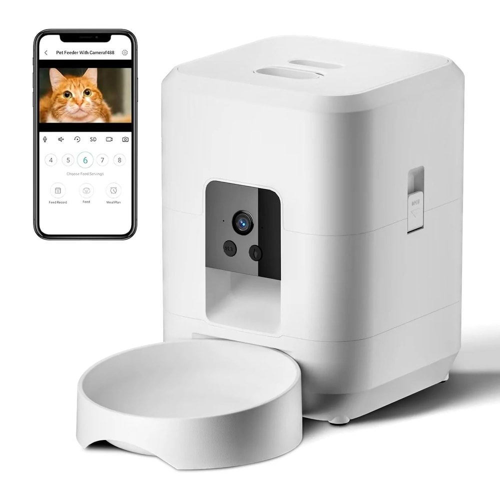 Smart WiFi Automatic Pet Feeder With Camera Timer 2L Food Bowl For Cats Dogs 5