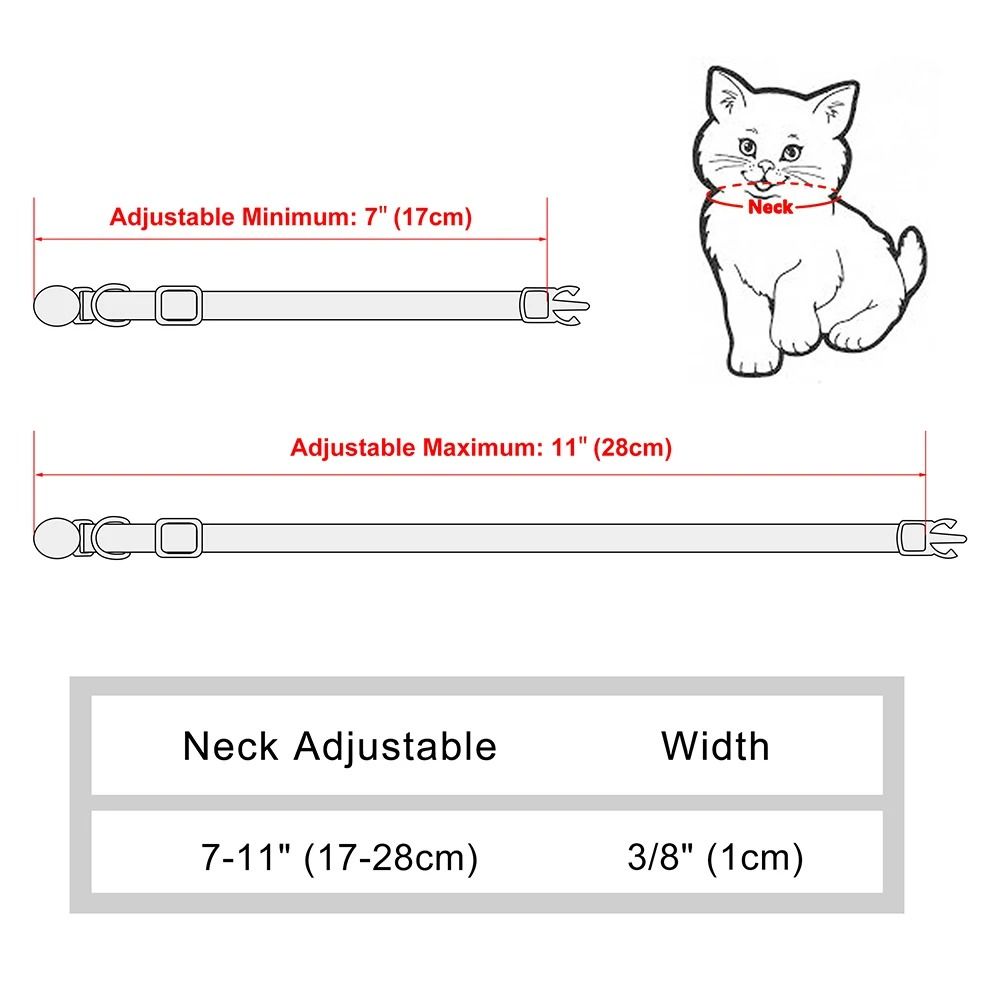 Personalized Printed Cat Collar With Engraved Nameplate Bell Adjustable Anti Lost Kitten Puppy Safe 21