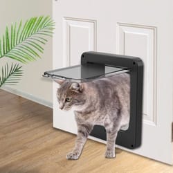 automatic smart cat door with microchip sensor direction control for dogs and cats