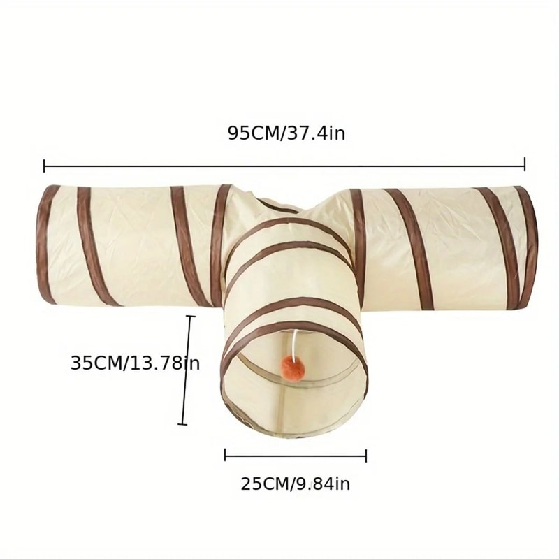 Foldable Cat Tunnel Toy Collapsible All Season Hideaway Tube For Indoor Exercise And Play 5