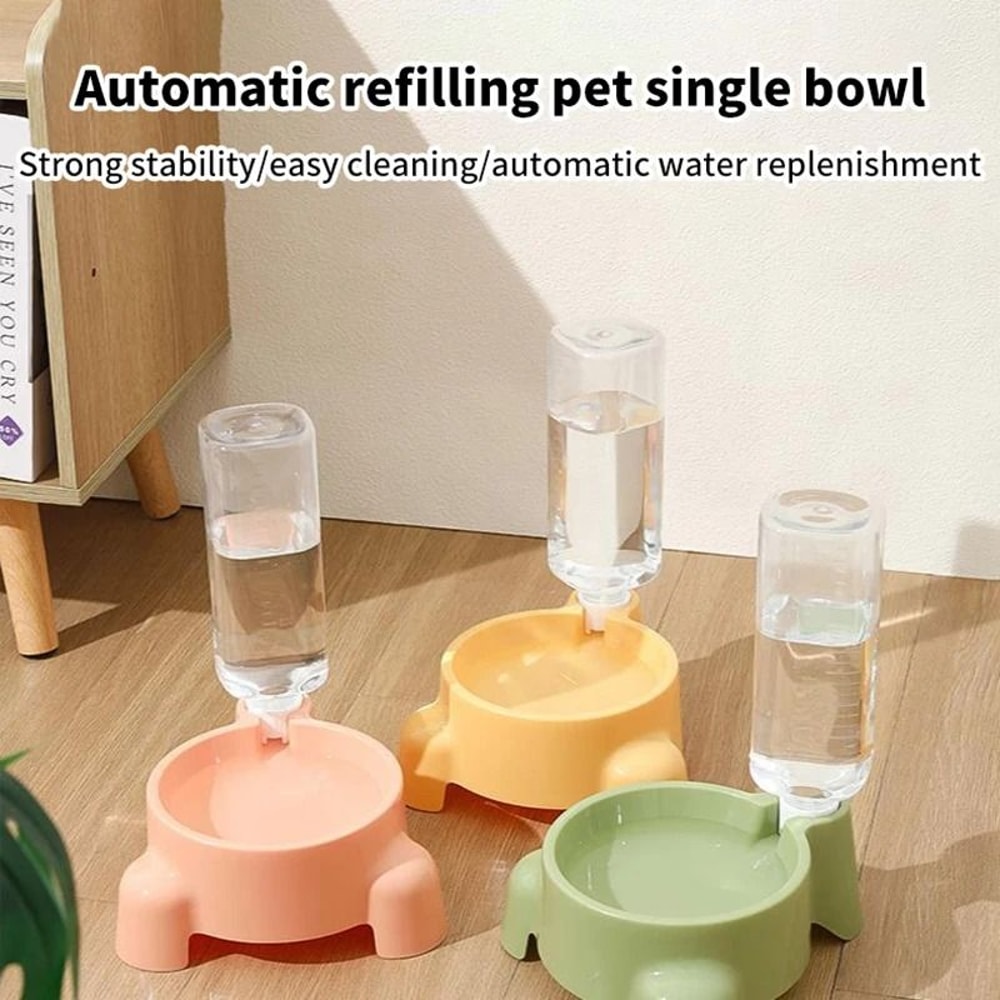 Automatic Pet Water Bottle Dispenser Bowl For Cats Puppies Single Bowl Daily Drinking Hydration Sta 0