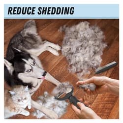 pet grooming brush and metal comb combo for deshedding dematting long haired cats dogs coats
