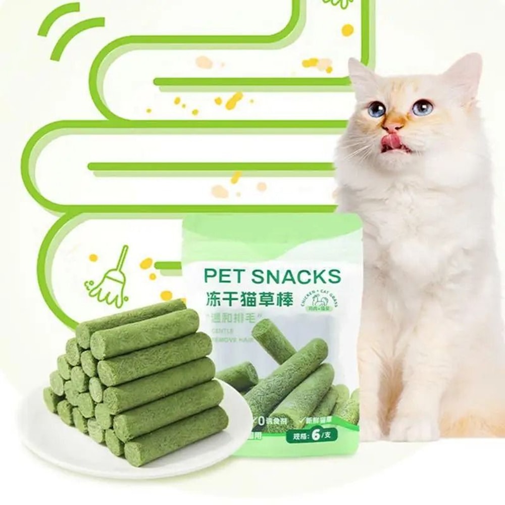 Cat Grass Teething Stick Snack For Hairball Support Teeth Cleaning Digestion And Kitten Chewing 0
