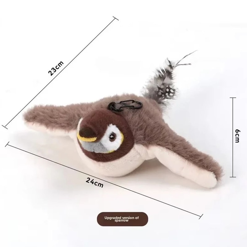 USB Rechargeable Flapping Bird Cat Toy With Catnip Chirping Sound For Interactive Kitten Play 8