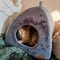 Warm Closed Triangle Cat House Thickened Deep Sleep Tent Bed For Cats And Small Dogs 5