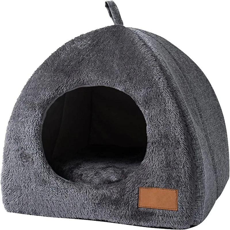 Warm Closed Triangle Cat House Thickened Deep Sleep Tent Bed For Cats And Small Dogs 0
