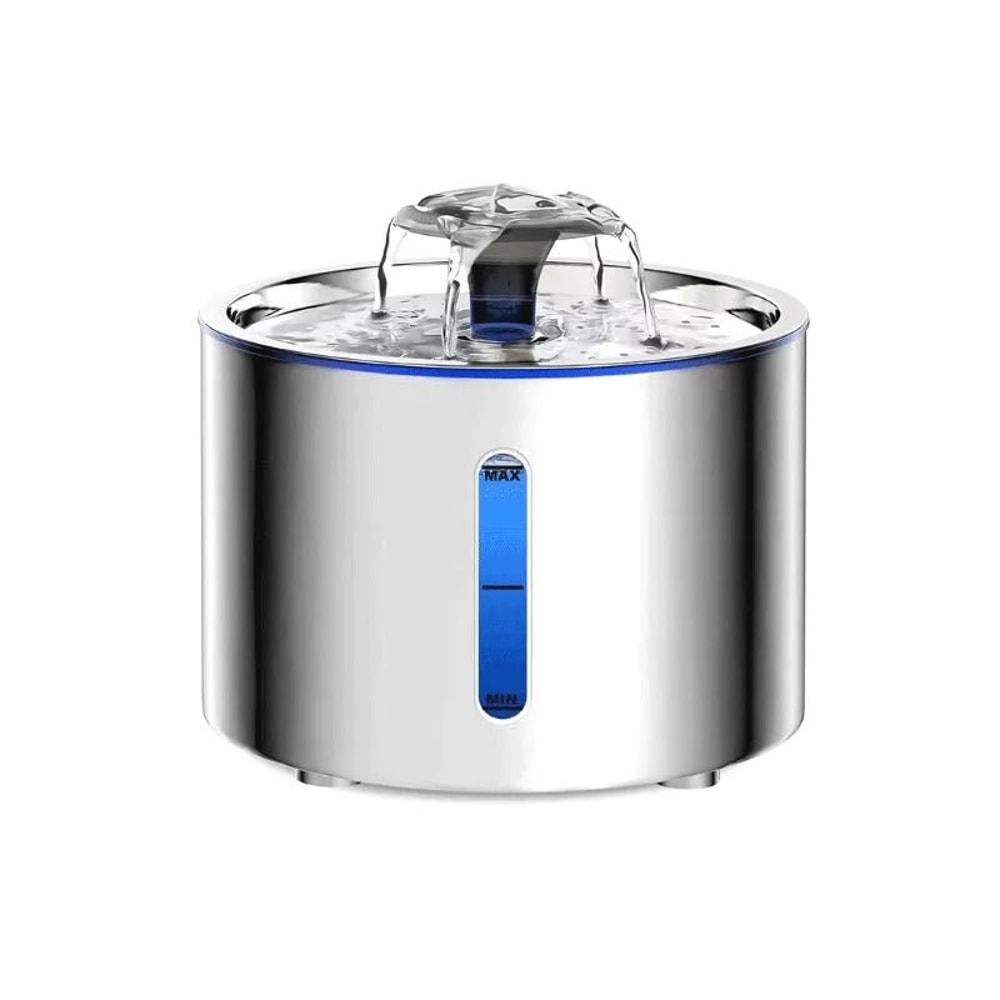 Stainless Steel Cat Water Fountain With LED Auto Power Off Non Slip Mat For Pets 2