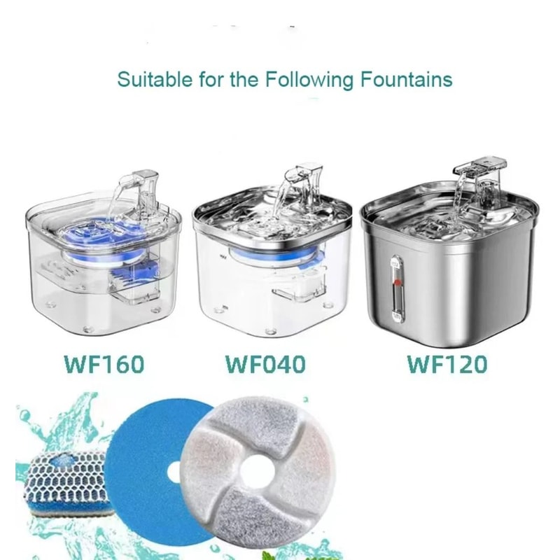 Cat Water Fountain Replacement Filters For Stainless Steel 2L Pet Dispensers Cleaner Drinking Water 5