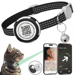 airtag cat collar with qr id tag reflective breakaway pet tracker holder