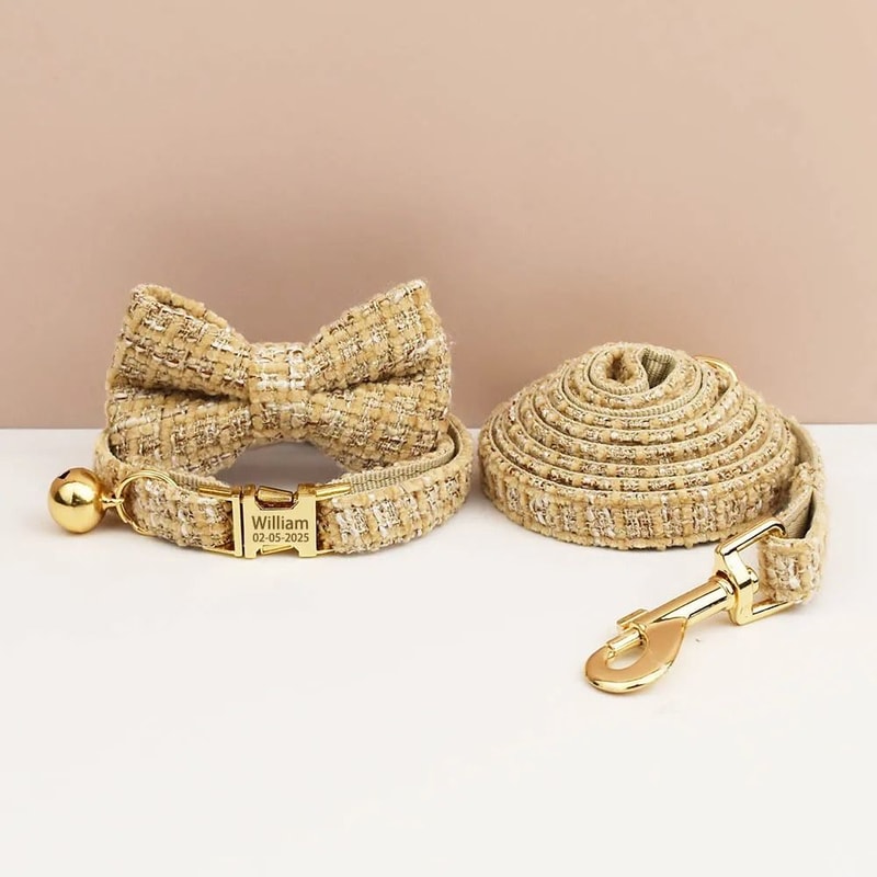 Personalized Cat Collar And Leash Set With Bell And Engraved ID Tag 21