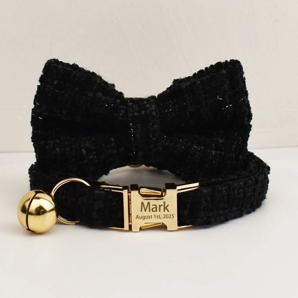 Personalized Cat Collar And Leash Set With Bell And Engraved ID Tag 25