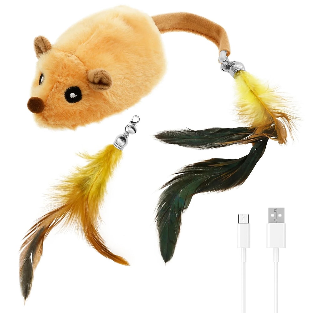 Rechargeable Interactive Cat Mouse Toy With LED Glow And Remote Control 3
