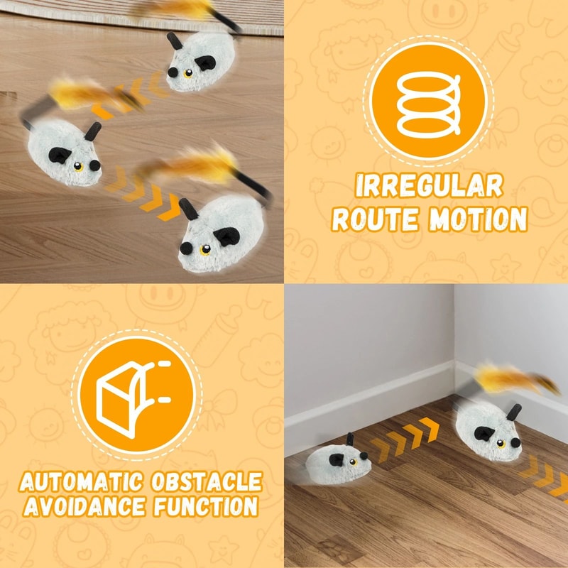 Rechargeable Interactive Cat Mouse Toy With LED Glow And Remote Control 7